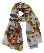 Load image into Gallery viewer, Foulard with cart's wheel (white)