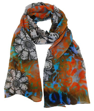 Load image into Gallery viewer, Orange daisy foulard