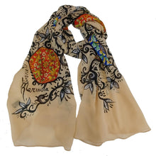 Load image into Gallery viewer, Foulard with Caltagirone plates (beige)