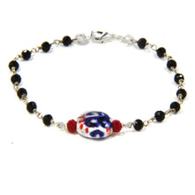 Carica l'immagine nel visualizzatore di Gallery, Bracciale in metallo con ceramica, stile rosario