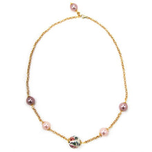 Load image into Gallery viewer, Choker necklance with pink floreal design