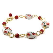 Carica l'immagine nel visualizzatore di Gallery, Bracciale papaveri corallo rosso
