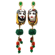 Carica l'immagine nel visualizzatore di Gallery, Orecchini re regina importanti (verde smeraldo)