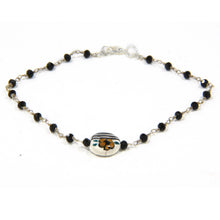 Carica l'immagine nel visualizzatore di Gallery, Bracciale in metallo con ceramica, stile rosario