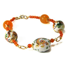 Carica l'immagine nel visualizzatore di Gallery, Bracciale motivo Caltagirone - colore arancio
