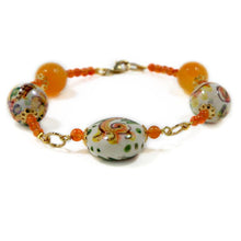 Carica l'immagine nel visualizzatore di Gallery, Bracciale motivo Caltagirone - colore arancio