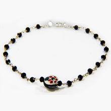 Carica l'immagine nel visualizzatore di Gallery, Bracciale in metallo con ceramica, stile rosario