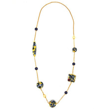 Carica l'immagine nel visualizzatore di Gallery, Collana lunga riccioli giallo-blu