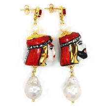 Carica l'immagine nel visualizzatore di Gallery, Orecchini re regina importanti (rossi)