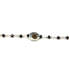 Carica l'immagine nel visualizzatore di Gallery, Bracciale in metallo con ceramica, stile rosario