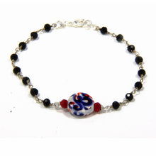Carica l'immagine nel visualizzatore di Gallery, Bracciale in metallo con ceramica, stile rosario