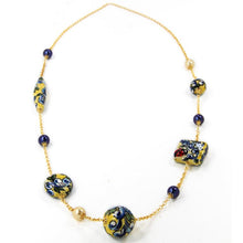 Carica l'immagine nel visualizzatore di Gallery, Collana lunga riccioli giallo-blu