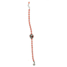 Carica l'immagine nel visualizzatore di Gallery, Bracciale con ceramica dipinta a mano e corallo