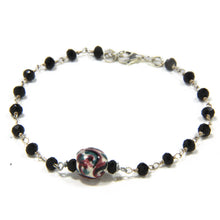 Carica l'immagine nel visualizzatore di Gallery, Bracciale in metallo con ceramica, stile rosario