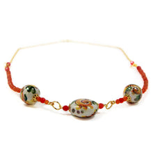 Carica l'immagine nel visualizzatore di Gallery, Collana girocollo con decoro Caltagirone in arancio