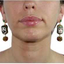 Carica l'immagine nel visualizzatore di Gallery, Orecchini re regina importanti (verde chiaro)