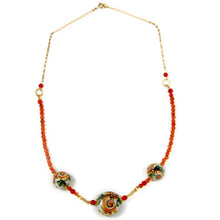 Carica l'immagine nel visualizzatore di Gallery, Collana girocollo con decoro Caltagirone in arancio
