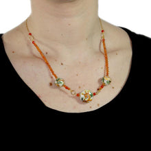 Carica l'immagine nel visualizzatore di Gallery, Collana girocollo con decoro Caltagirone in arancio