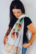 Load image into Gallery viewer, Foulard with prickly pears (white)