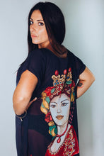 Carica l'immagine nel visualizzatore di Gallery, Kaftano re regina blu navy