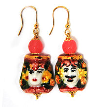Carica l'immagine nel visualizzatore di Gallery, Orecchini con testa di Caltagirone (rosa)