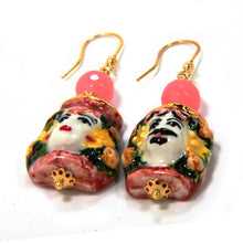 Carica l'immagine nel visualizzatore di Gallery, Orecchini con testa di Caltagirone (rosa)