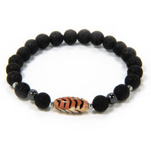 Carica l'immagine nel visualizzatore di Gallery, Bracciale elastico per uomo con lava e ceramica