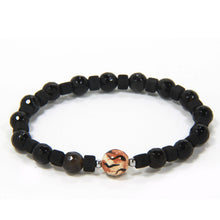 Carica l'immagine nel visualizzatore di Gallery, Bracciale elastico per uomo con lava e ceramica