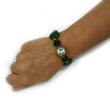 Carica l'immagine nel visualizzatore di Gallery, Bracciale elastico con pallina in ceramica dipinta a mano