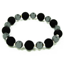 Load image into Gallery viewer, Elastic bracelet with lava from Etna and hematite