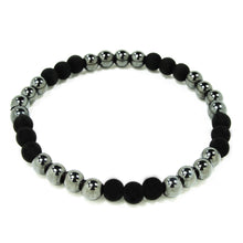 Carica l'immagine nel visualizzatore di Gallery, Bracciale elastico per uomo con lava ed ematite