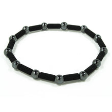Carica l'immagine nel visualizzatore di Gallery, Bracciale elastico uomo con lava ed ematite