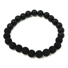 Carica l'immagine nel visualizzatore di Gallery, Bracciale elastico per uomo con lava e onice