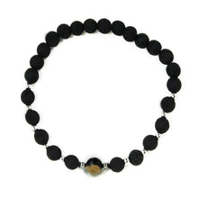 Carica l'immagine nel visualizzatore di Gallery, Bracciale elastico per uomo com lava dell'Etna