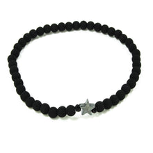 Carica l'immagine nel visualizzatore di Gallery, Bracciale elastico per uomo con lava ed ematite
