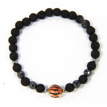 Carica l'immagine nel visualizzatore di Gallery, Bracciale elastico per uomo con lava e caramica