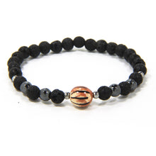 Carica l'immagine nel visualizzatore di Gallery, Bracciale elastico per uomo con lava e caramica