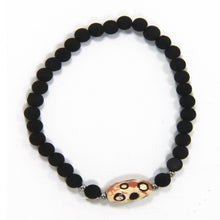 Carica l'immagine nel visualizzatore di Gallery, Bracciale elastico per uomo con lava e ceramica