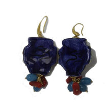 Carica l'immagine nel visualizzatore di Gallery, Orecchini con testa di Caltagione (azzurro)