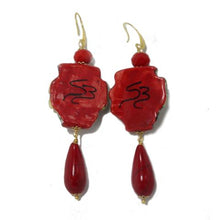 Carica l'immagine nel visualizzatore di Gallery, Orecchini con testa di Caltagirone (rosso)