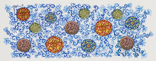 Load image into Gallery viewer, Foulard with Caltagirone plates (light blue)