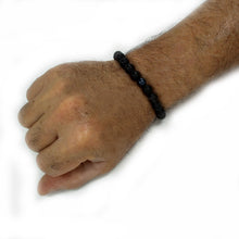 Carica l'immagine nel visualizzatore di Gallery, Bracciale elastico per uomo con lava e caramica