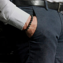 Carica l'immagine nel visualizzatore di Gallery, Bracciale elastico per uomo con lava e caramica