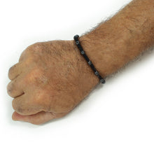 Carica l'immagine nel visualizzatore di Gallery, Bracciale elastico uomo con lava ed ematite