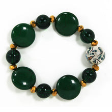 Carica l'immagine nel visualizzatore di Gallery, Bracciale elastico con pallina in ceramica dipinta a mano