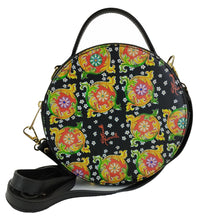 Load image into Gallery viewer, Tamburello model bag 2024 black Caltagirone flower
