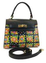 Load image into Gallery viewer, Rakelly 2024 Caltagirone flower in black model bag
