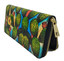 Load image into Gallery viewer, Large blue prickly pear wallet
