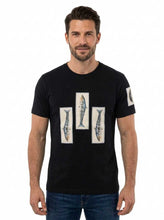 Carica l'immagine nel visualizzatore di Gallery, Maglietta da uomo MODELLO PESCI PATCHWORK(nero)
