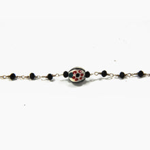 Load image into Gallery viewer, Metal bracelet with ceramic, rosary style
